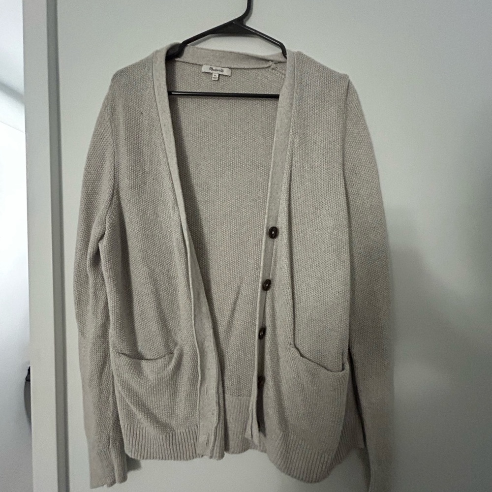 Madewell Gray Button-Up Cardigan
